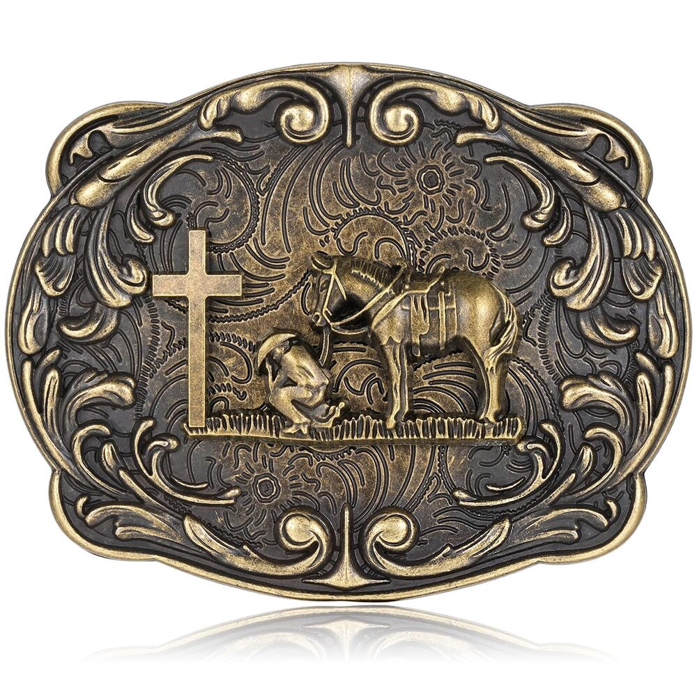 3444 Belt Buckle Western Cowboy Texas Rodeo Belt Buckle and Vintage Horse